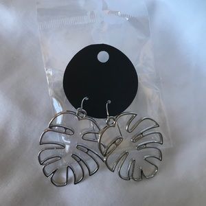 Silver Tropical Leaf Earrings